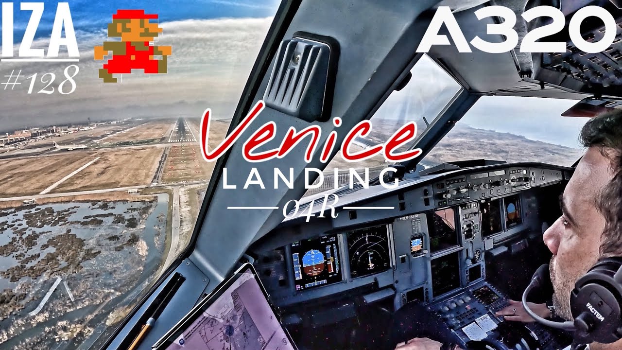 A320 VCE 🇮🇹 Venice | LANDING 04R | 4K Cockpit View | ATC & Crew Comm