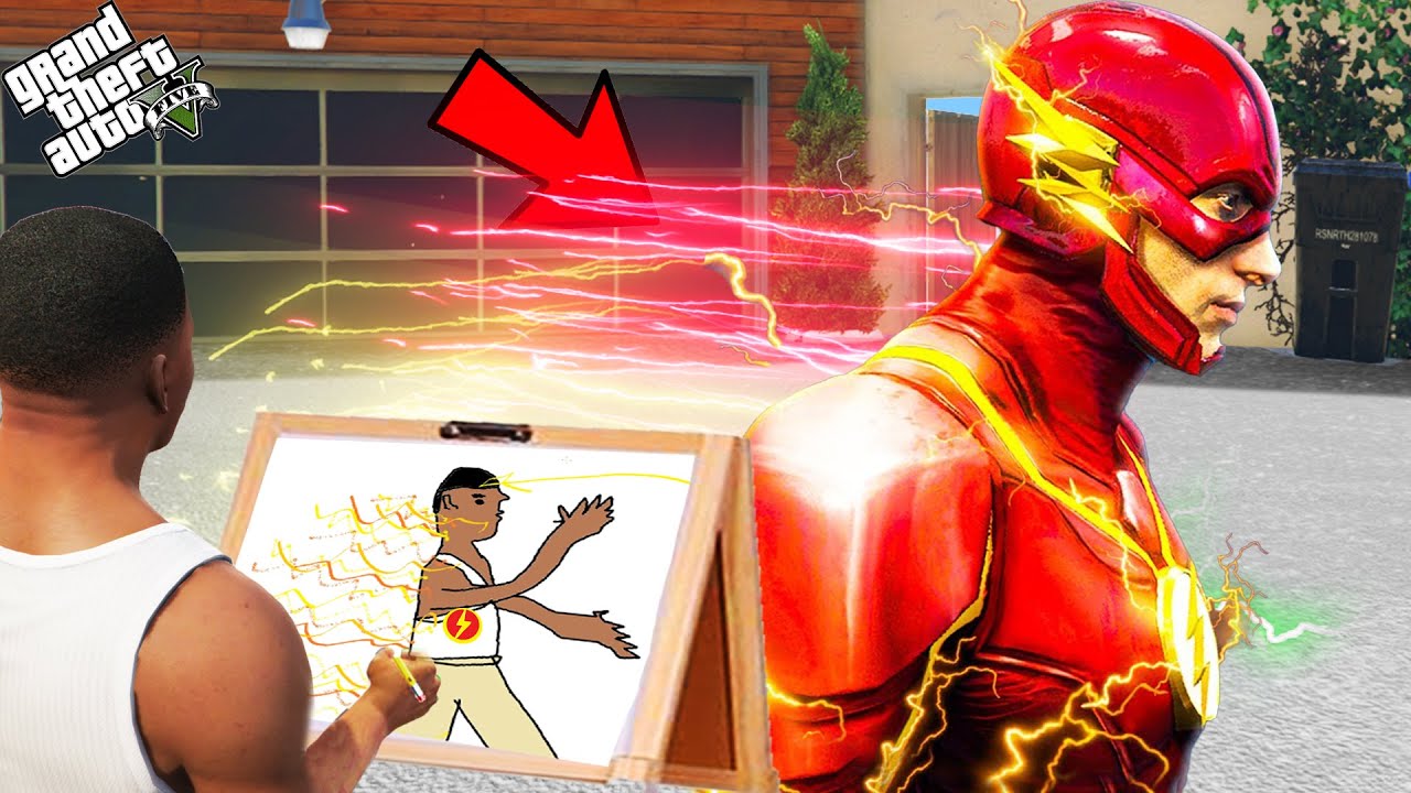 Franklin Using Magical Painting To Draw Most Powerful Flash Suit In Gta V !