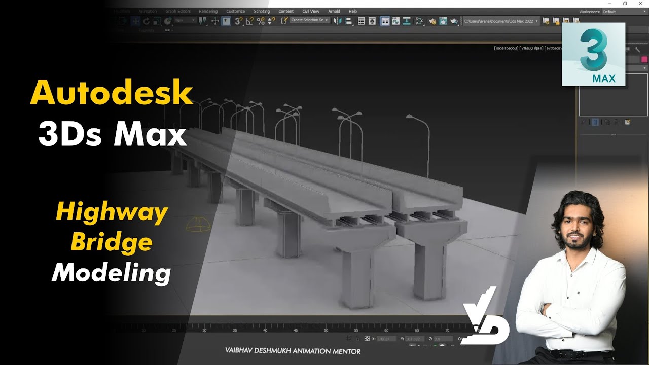 Autodesk 3Ds Max | Highway Bridge Modeling [spline to poly modeling]  | Class 6