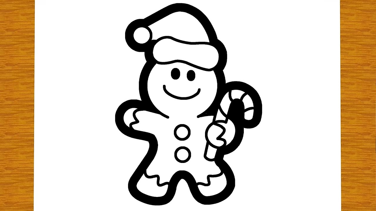COMO DESENHAR O HOMEM BISCOITO DE GENGIBRE PARA O NATAL | Desenhos fáceis