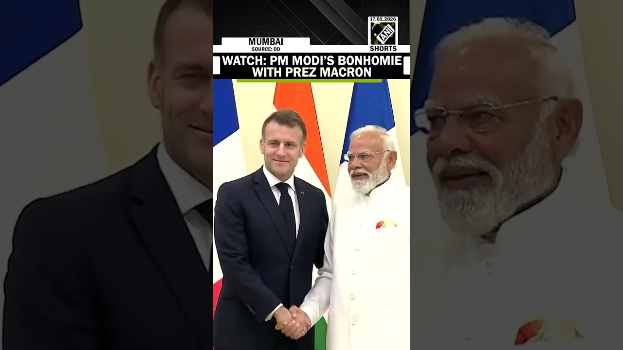 Warm hug, handshake and chit-chat: PM Modi meets French President Emmunel Macron