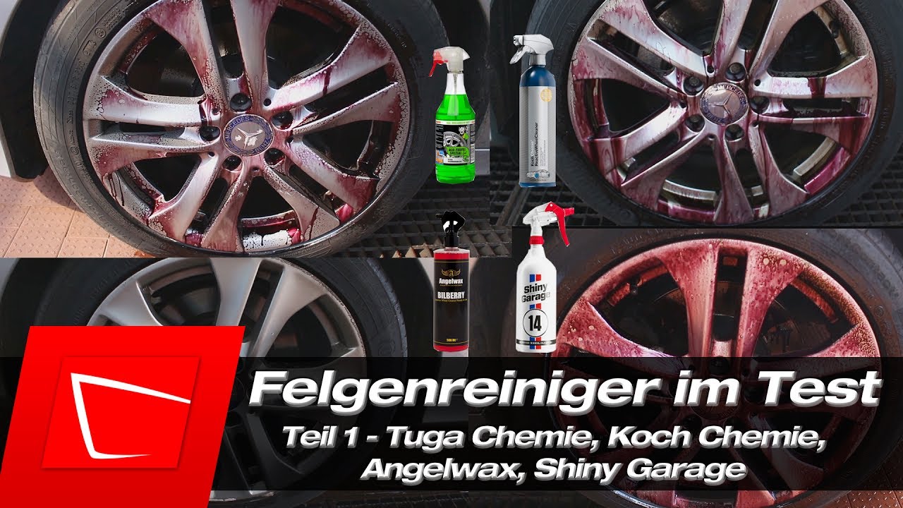 Felgenreiniger Tuga Chemie Grün, Koch Chemie Reactive, Shiny Garage Monster Wheel Cleaner Test
