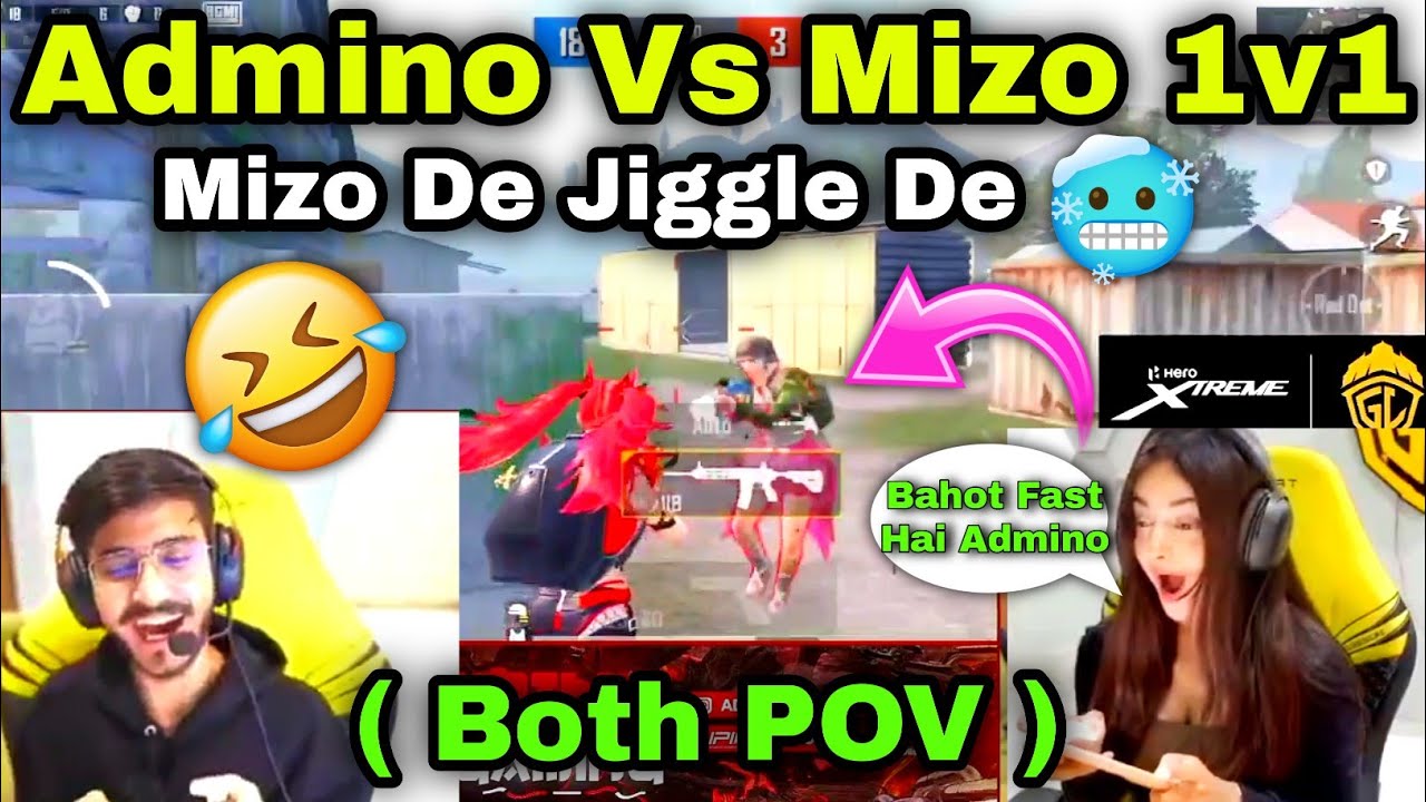 Admino Vs Mizo 1v1 TDM ( Both POV ) 😮Admino Shocked By Mizo Jiggle 🥶Admino Demotivate 🤣