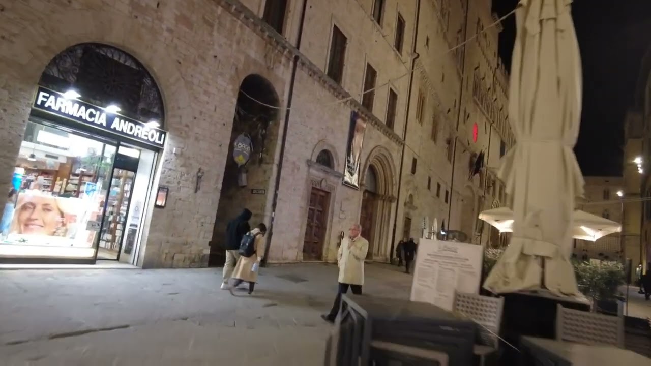 A night walk in Perugia, Italy on November 2022
