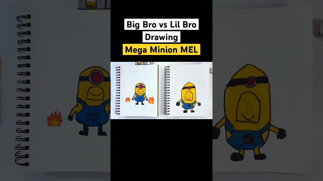 Drawing MEGA MINION MEL from DESPICABLE ME 4!! 😳 #kidsdrawing #minions #despicableme4 #drawing