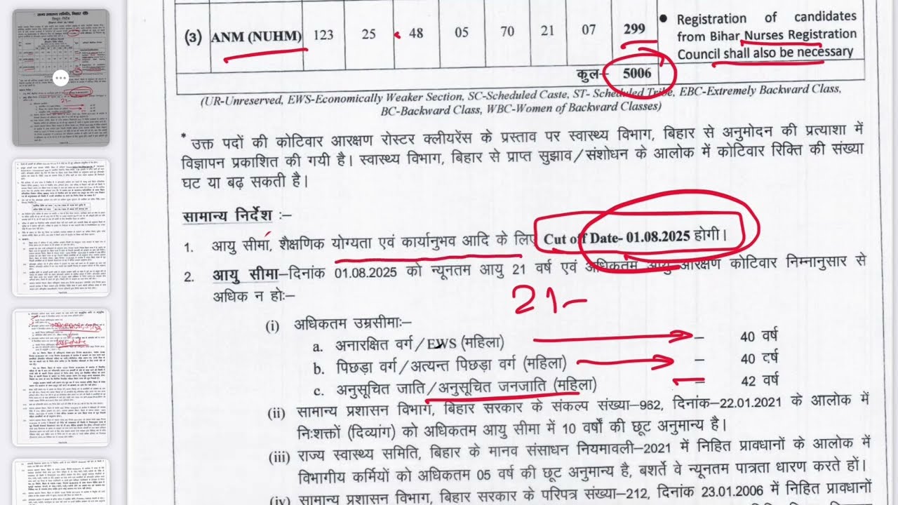 Bihar ANM Recruitment 2025 | 5006 पद, Eligibility, Age Limit, Online Apply & Exam Date