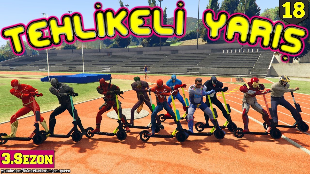 ÖRÜMCEK ADAM SCOOTER YARIŞI (Tehlikeli Yarış 3.Sezon)