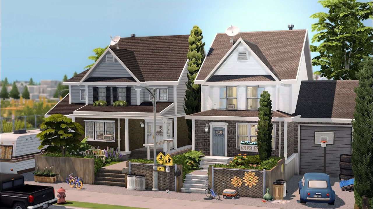 Two Houses One Lot | The Sims 4 Speed Build