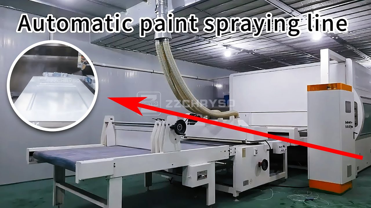 Automatic paint spraying machine production line for wood boards