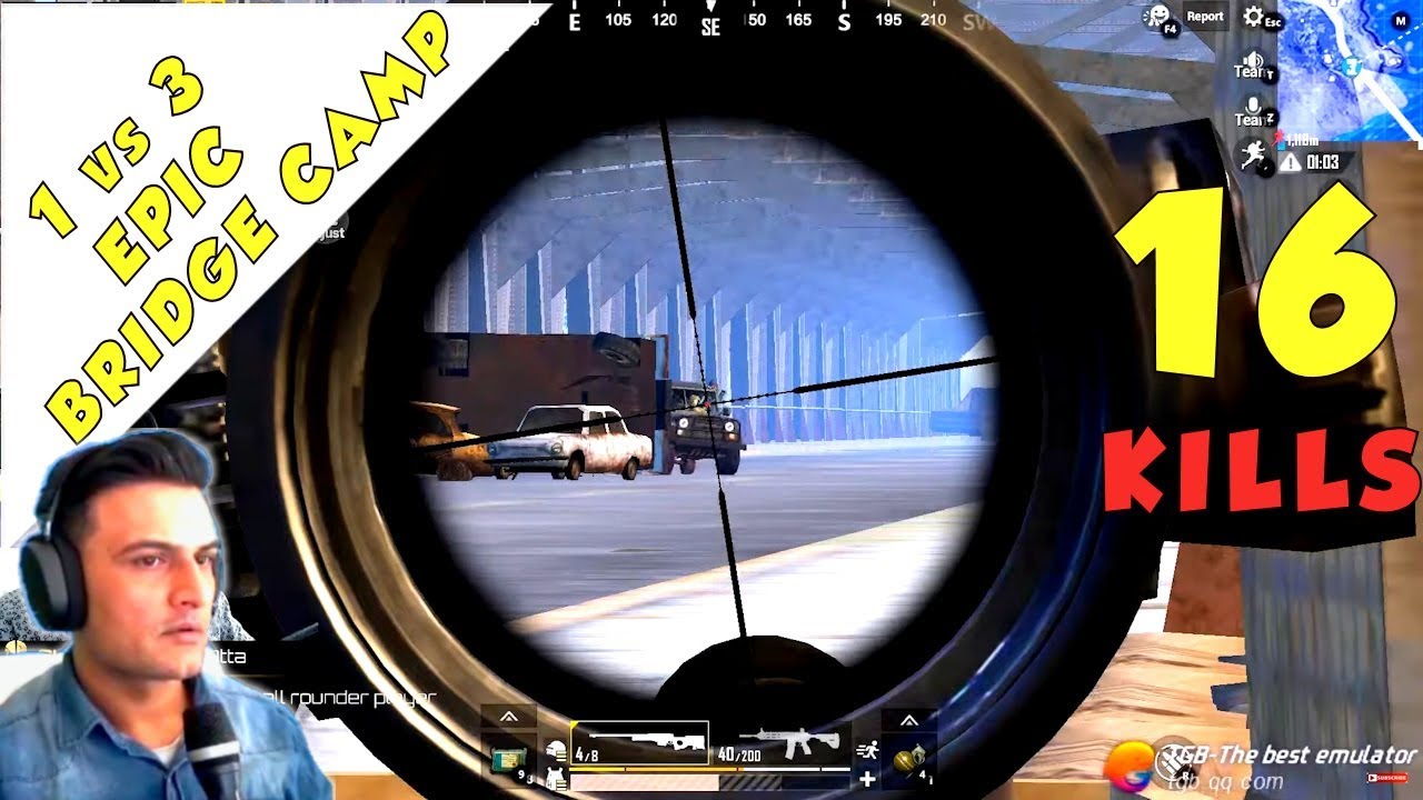 1 VS 3 - INTENSE GAMEPLAY - INSANE SNIPING - EPIC BRIDGE CAMP - PUBG MOBILE