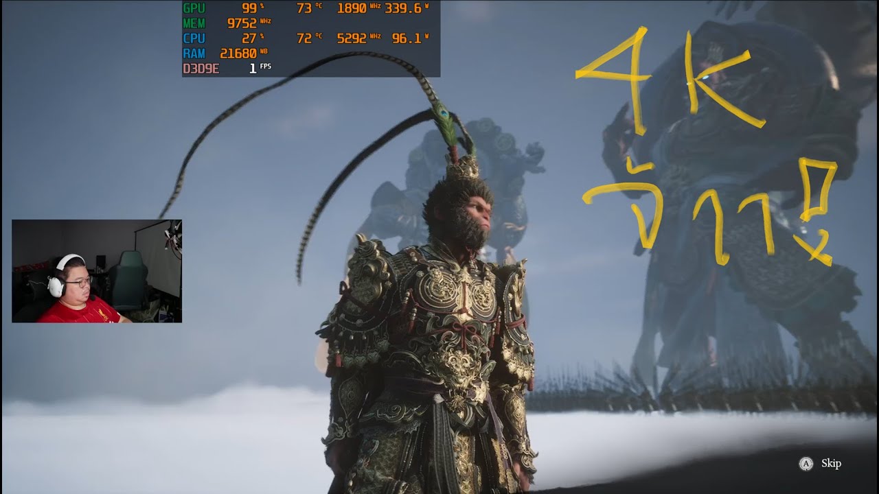 อารมณ์ค้าง! WUKONG ปรับ 4K! ตีบอสกับ RTX 3090 + i5-14600K เล่น+ยิงสตรีม
