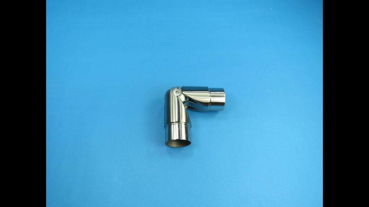 Edelstahl Rundrohr Ø 42,4 mm Rohr Gelenk Verbinder 0  - 130° stufenlos verstellbar V2A Geschliffen