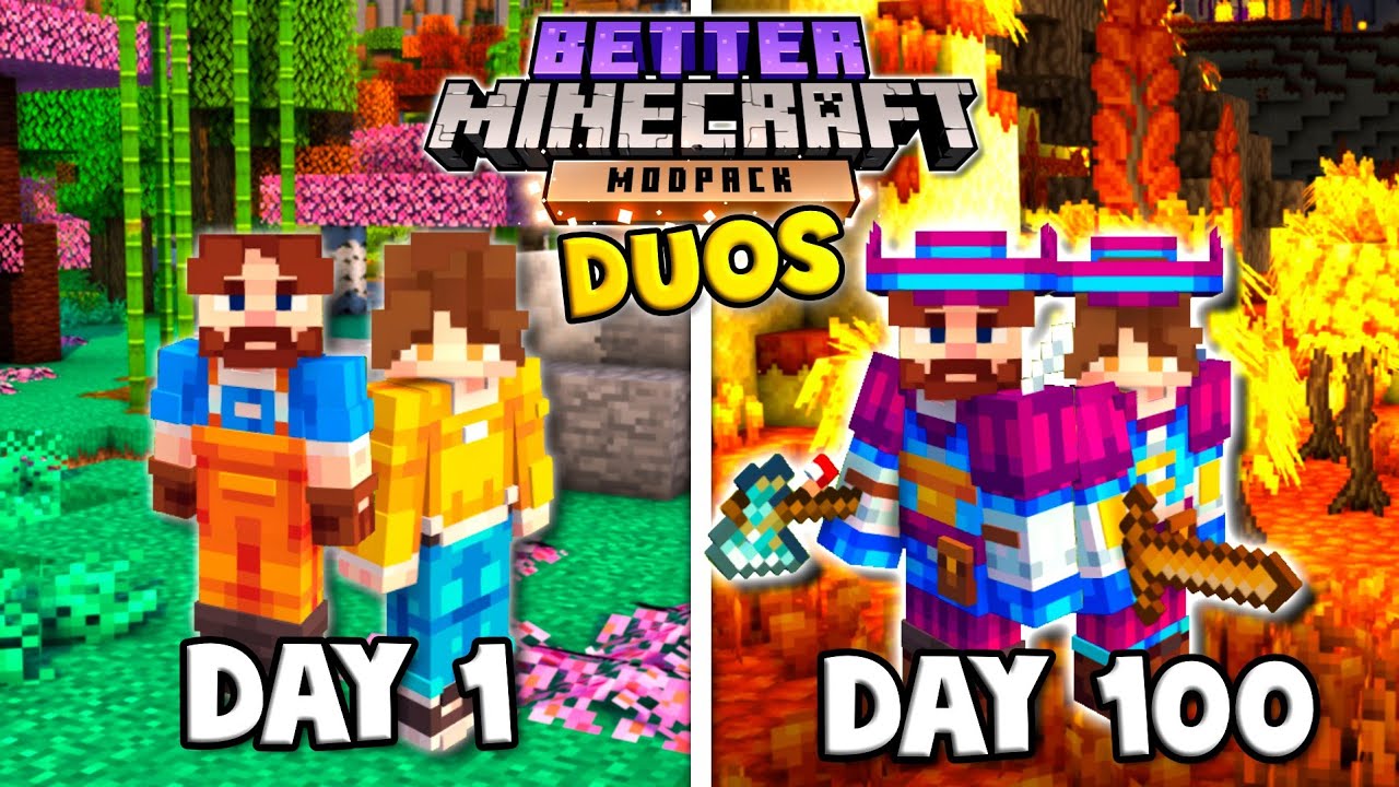 Я выжил 100 дней в Duo Better Minecraft [ПОЛНЫЙ ФИЛЬМ]