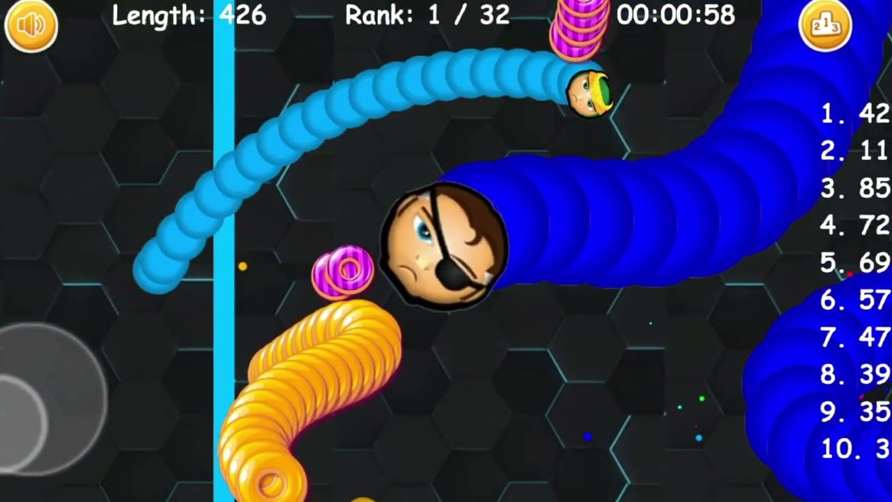 cacing terbesar Superhero Nick Fury || Worms zone Slither Snake Game 