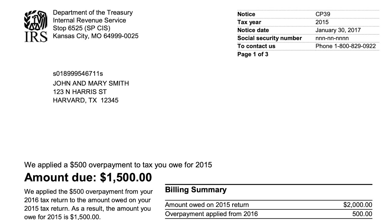 How to understand your CP39 Notice (IRS used your refund to offset tax debt)