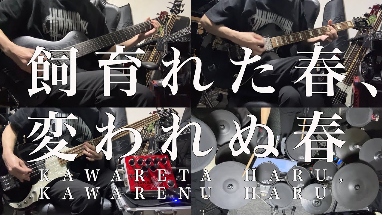 [TAB]the GazettE - 飼育れた春、変われぬ春/KAWARETA HARU, KAWARENU HARU Live ver [Guitar Bass Drum Cover]