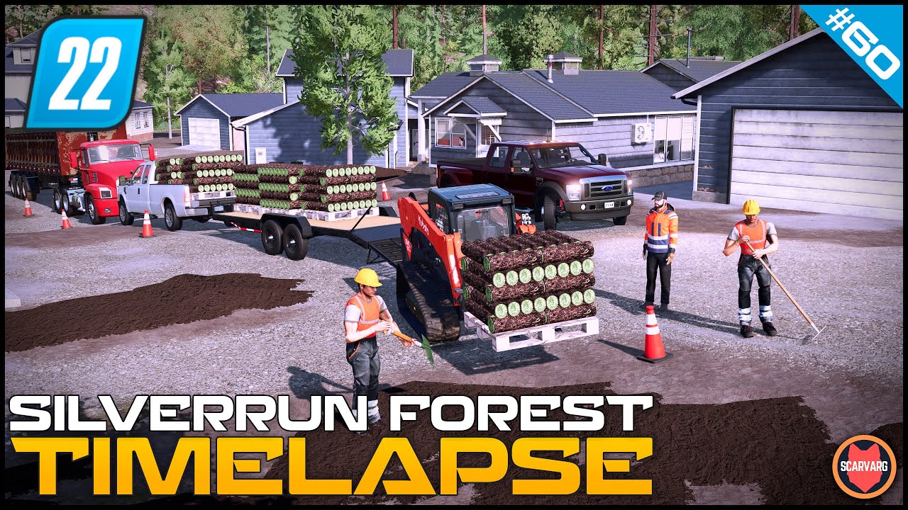 🇺🇸 Spreading Top Soil For Grass Rolls - Gardening Public Works ⭐ FS22 Silverrun Forest Timelapse