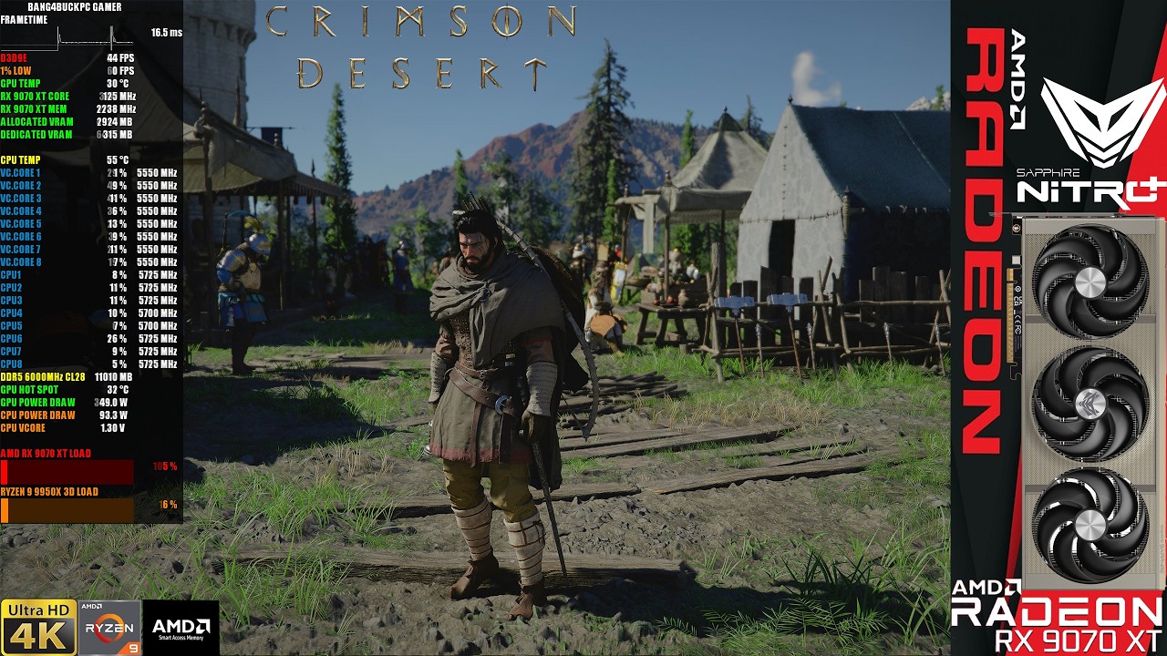 Crimson Desert | RX 9070 XT FSR 4.1 4K Ultra Settings | Ray Tracing Showcase