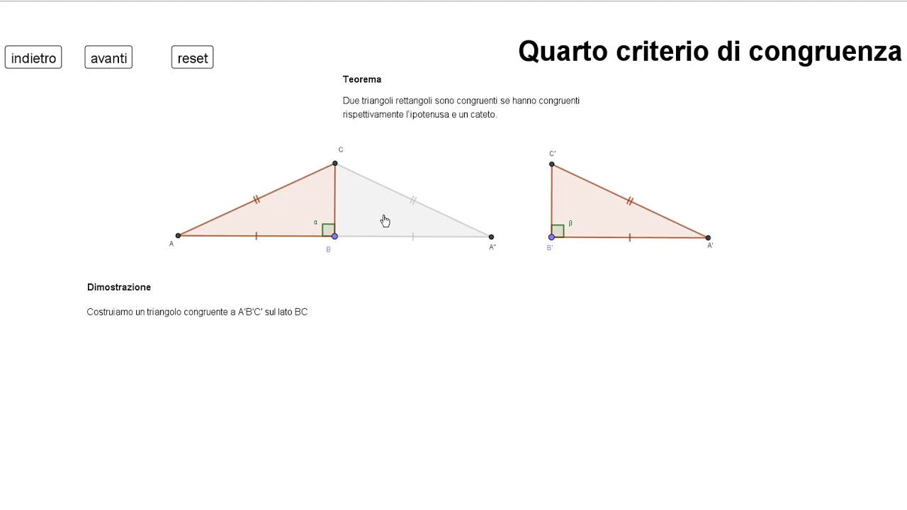 Criteri di congruenza dei triangoli rettangoli