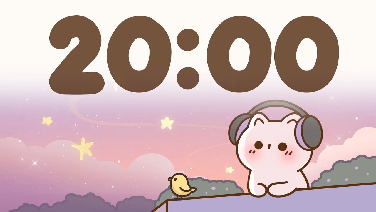 20 Minute Timer 🐱 Chill Study lofi timer
