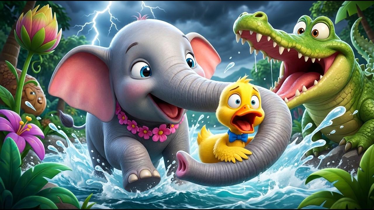 Epic Jungle Rescue: Baby Elephant Saves Lost Duckling! 🐘🦆