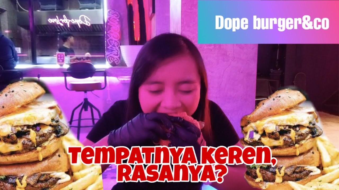 MAKAN BURGER pake SARUNG TANGAN HITAM! | Dope Burger & Co