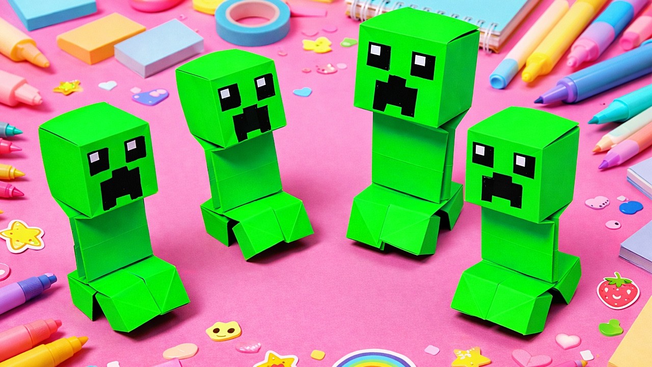 Origami Minecraft Creeper | How to make a paper creeper | Minecraft Paper Craft DIY