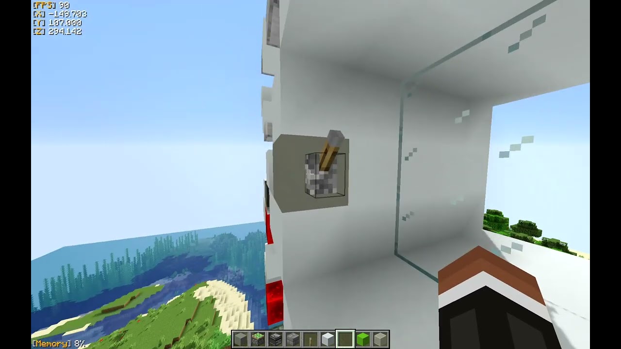 Minecraft 3x3 Glass Piston Door (kinda cool) | Minecraft Redstone