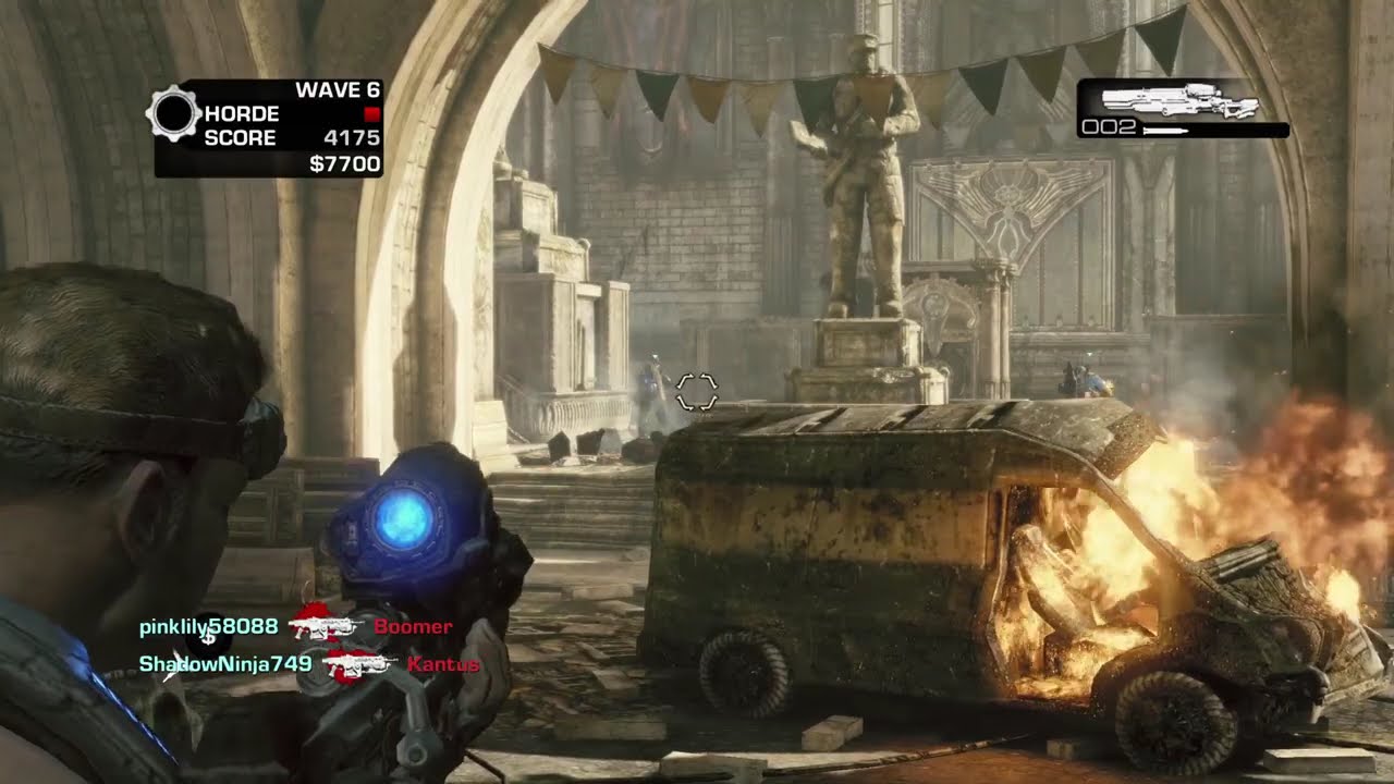 Gears Of War 3 Horde Mode - Playing with Randoms on Clocktower