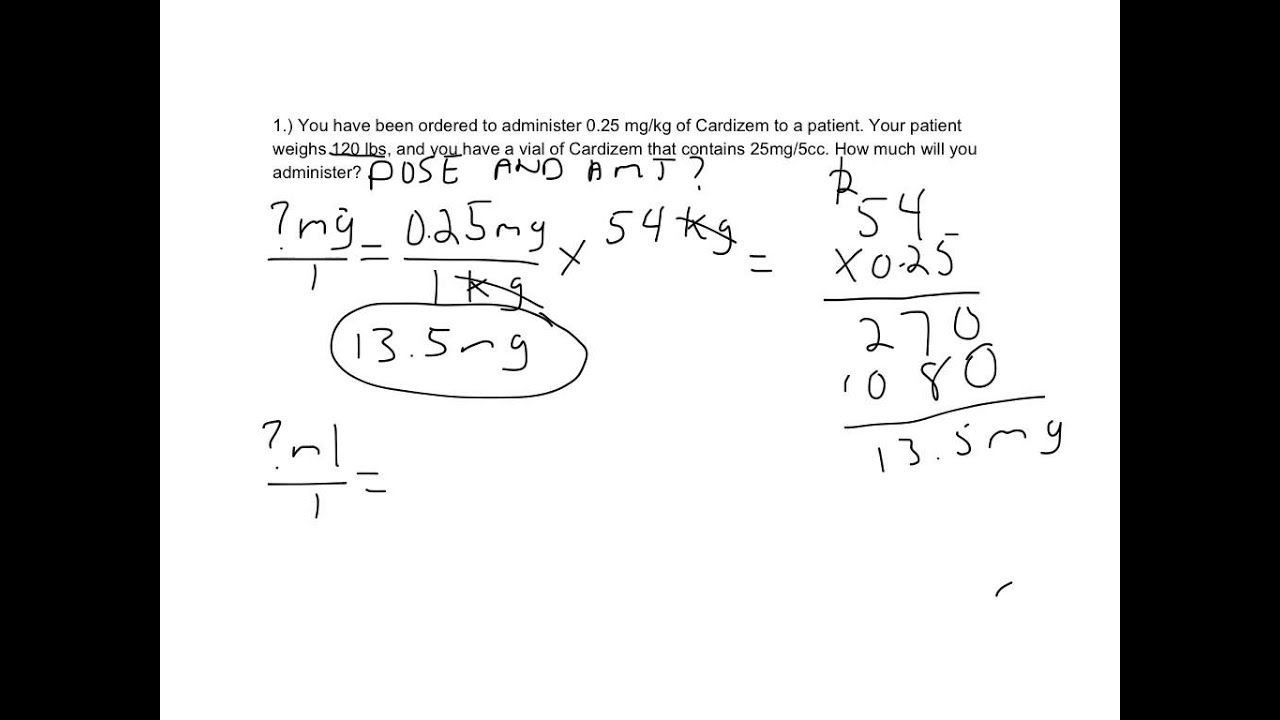 Paramedic Dose and Amount Calculation: Cardizem