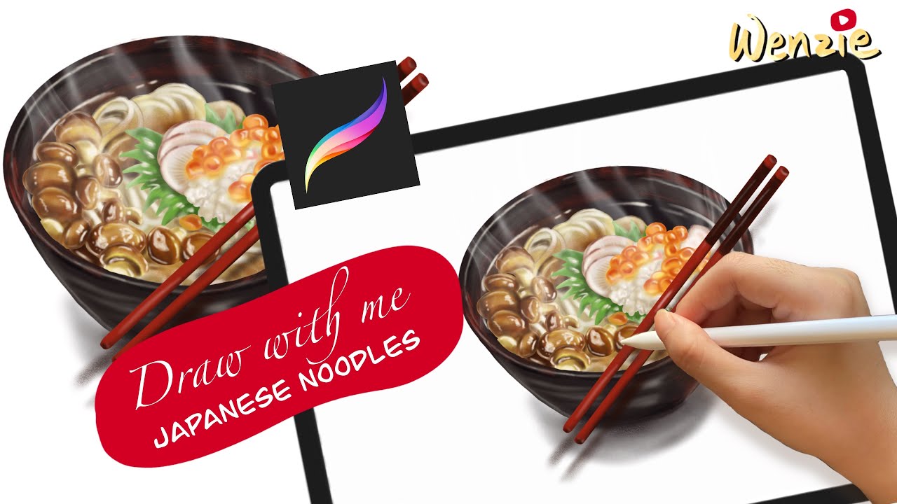 [Procreate Drawing Tutorial]Draw Japanese Noodles with Procreate and iPad Pro