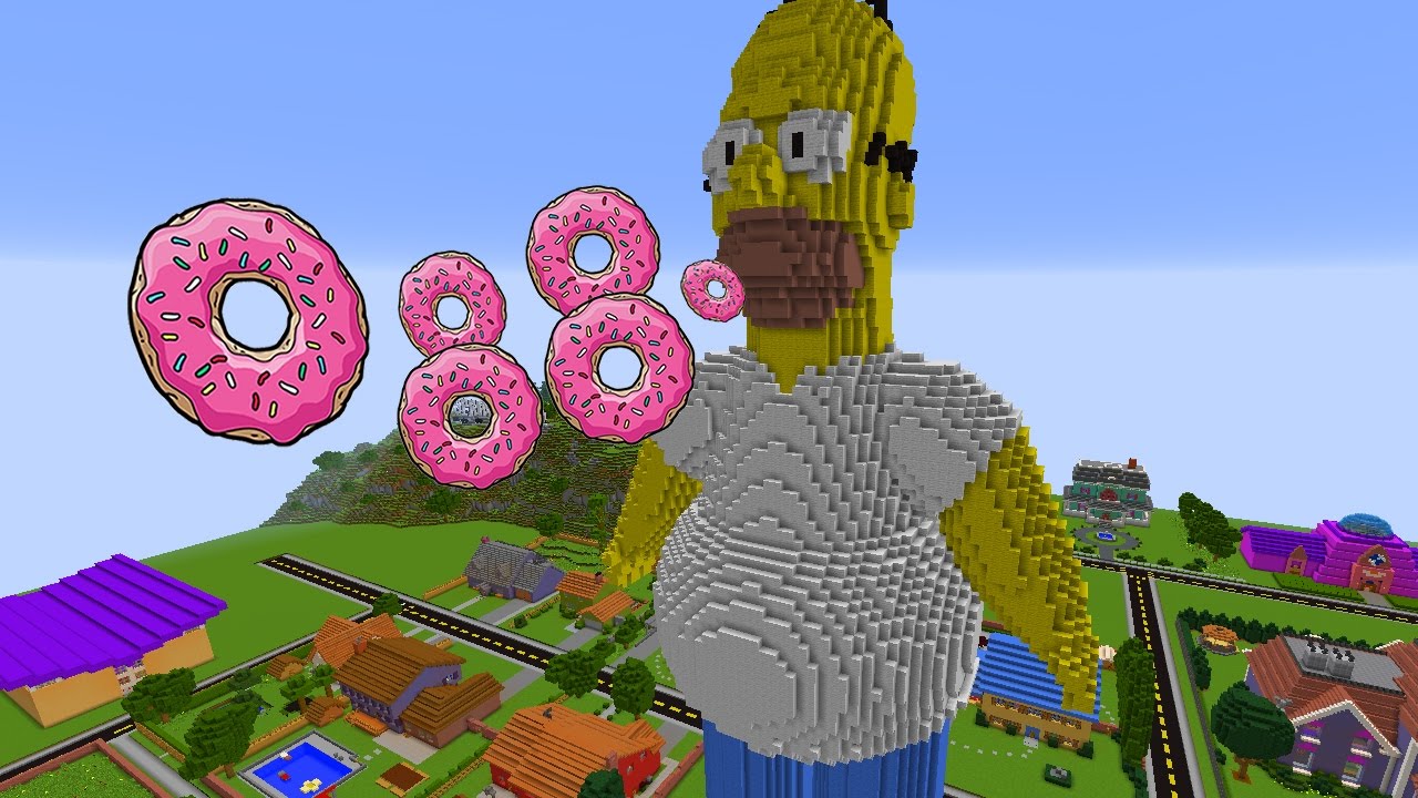 MINECRAFT vs SIMPSONS : GIGA HOMER VS REZENDEEVIL !!!