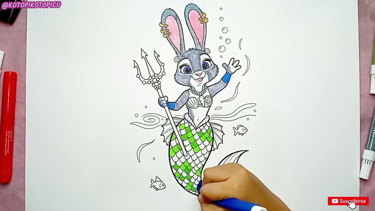 Coloreando a Judy Sirena 🧜‍♀️🎨 | Dibujos para Colorear | Zootopia #zootopia2 #zootopia #judyhopps 