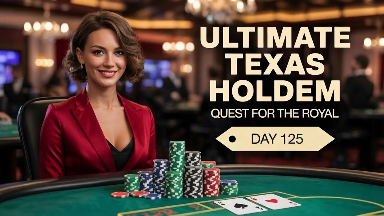 Захватывающий 125-й день побед в Royal Quest Ultimate Texas Holdem с потрясающими 4-кратными выиг...
