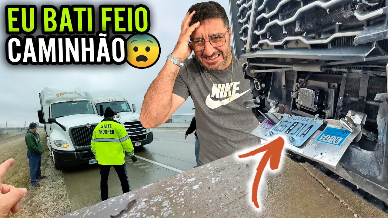 BATI FEIO O MEU CAMINHÃO NA NEVE DOS EUA 🇺🇸  ESTRADAS CONGELADAS E ENGAVETAMENTOS 😰😱