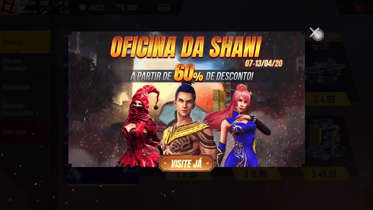 PEGUEI S&Oacute; INTEM RARO NA LOJA DA SHANI! GASTANDO DIAMANTES NO FREE FIRE