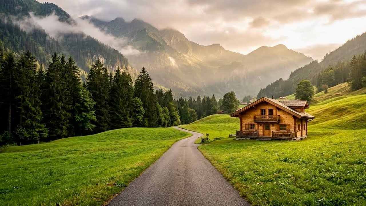 SWISS Road Trip | Driving Through Scenic Villages + Relaxing Music , 4K