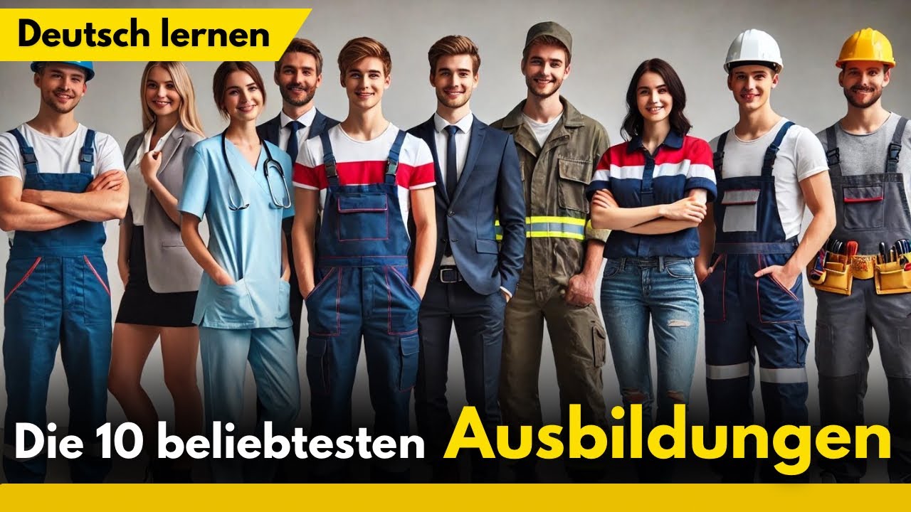 Deutsch Lernen | 10 beliebtesten Ausbildungen in Deutschland | Hören | Vokabeln & Geschichte
