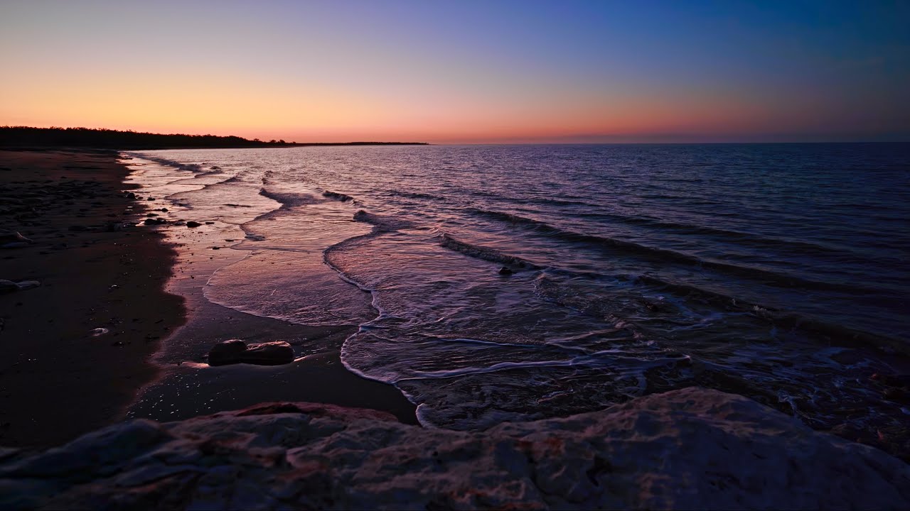 Purple Sky Sunset Serenity: Ocean Waves ASMR for Deep Sleep | 3-Hour Relaxation in 4K UHD