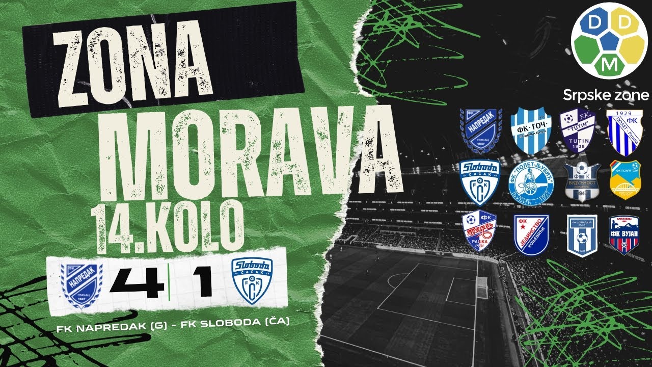 Zona Morava Sezona 2025/26 14. Kolo FK Napredak (G) 4:1 FK Sloboda (CA)
