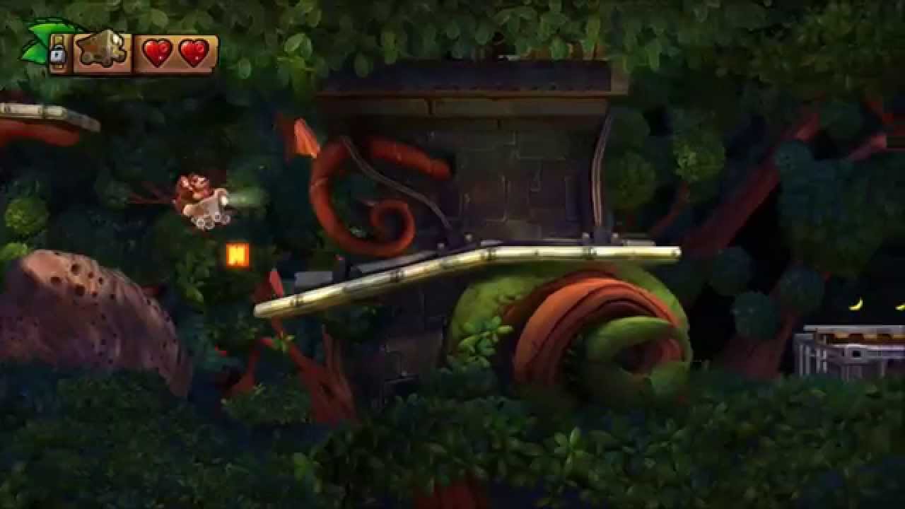 Donkey Kong Country: Tropical Freeze - 100% Walkthrough - 1-4 Trunk Twister (Puzzle Pieces and KONG)