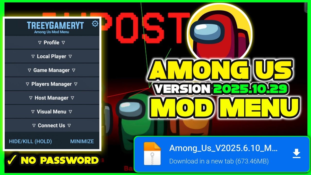 Among Us Mod Menu V2025.6.10 - Unlimited Gold, Always Impostor, No Cooldown + Free Shopping!