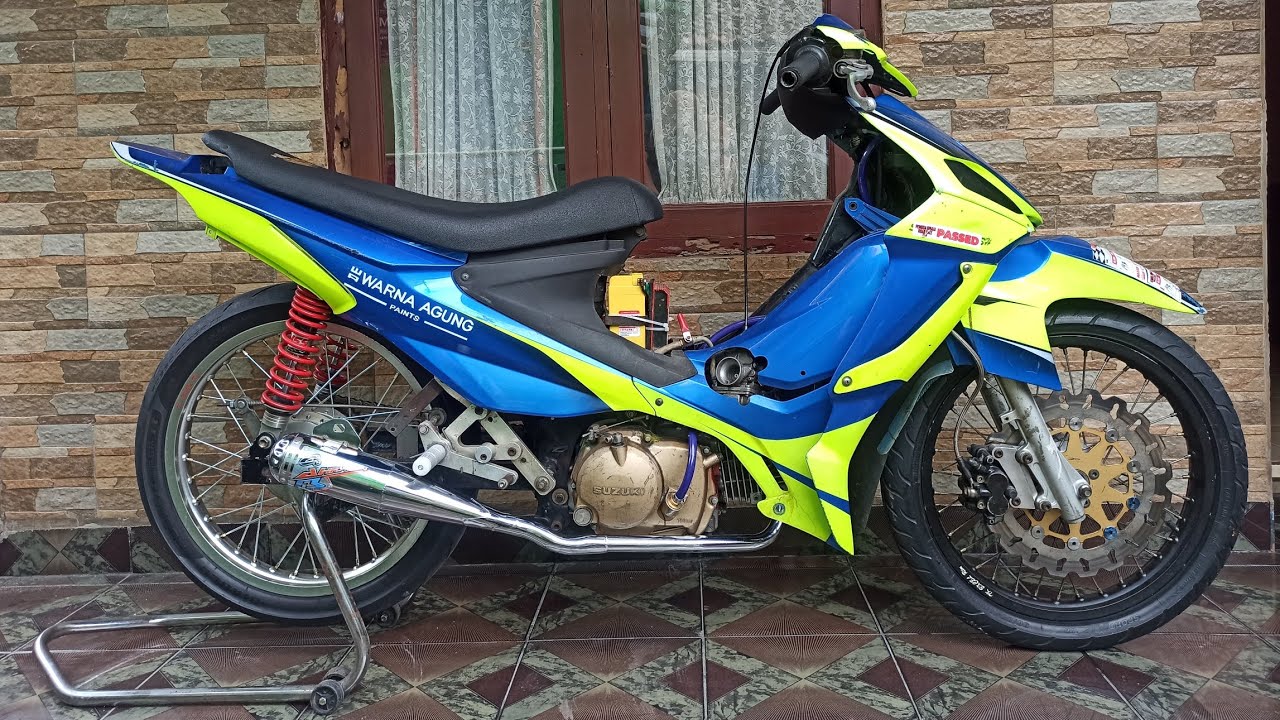 Smash Titan Road Race 130cc Mp4 Knalpot AHRS F3 Chrome Balap