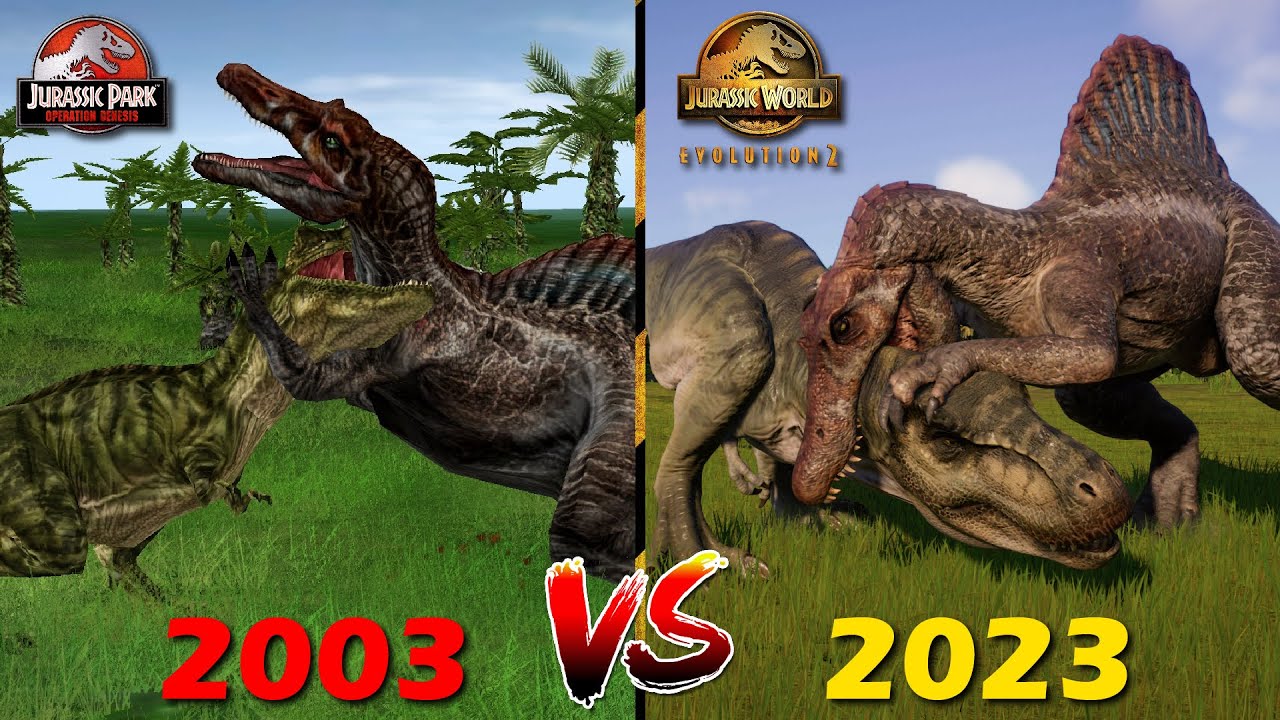 T-REX VS SPINOSAURUS EVOLUTION in VIDEO GAMES (2003-2023) Jurassic World
