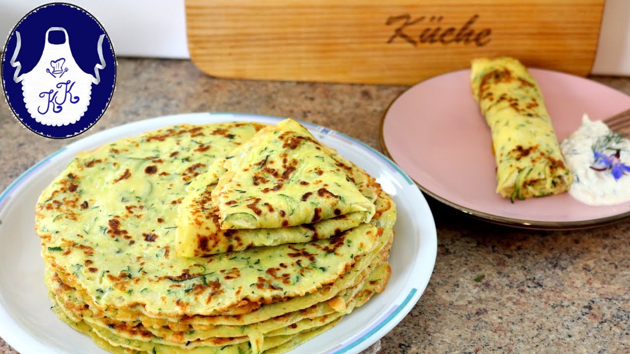 Zucchini -  Pfannkuchen mit Tzatziki, mmm lecker