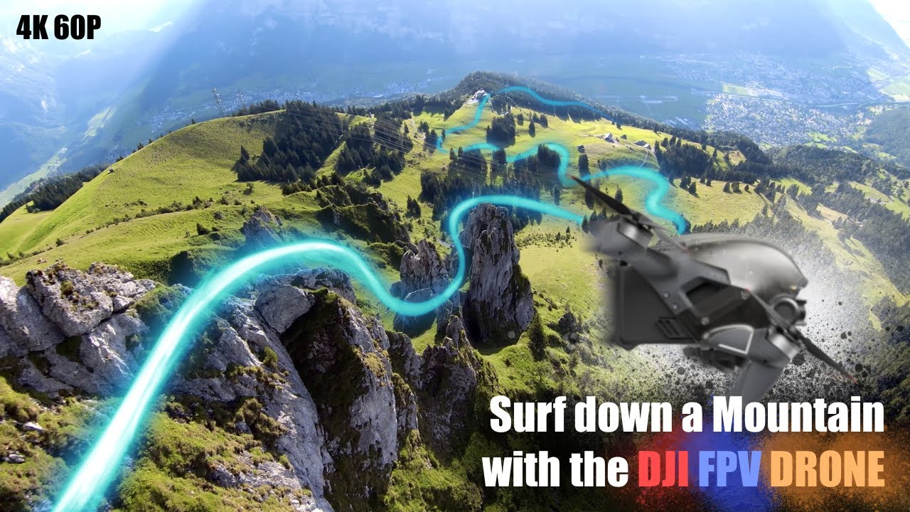 Surf down a Mountain with the DJI FPV Drone. Cinematic surfing 4K 60P
