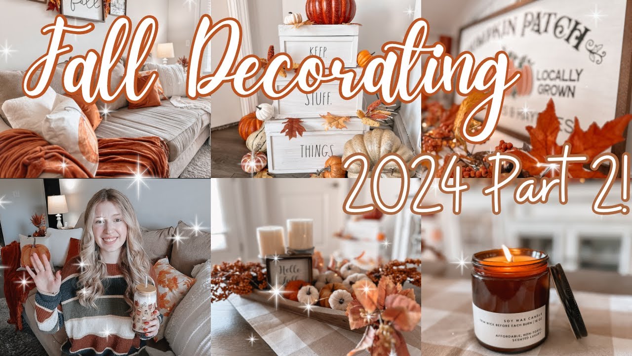 FALL Bake & DECORATE WITH ME 2024! Decorating Living Room For Fall | Decorate With Me 2024 Part 2