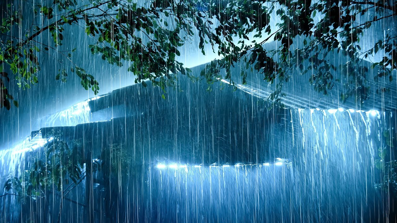Real Rainstorm rolling on Tin Top | Heavy Rain & Distant Thunder to Deep Sleep