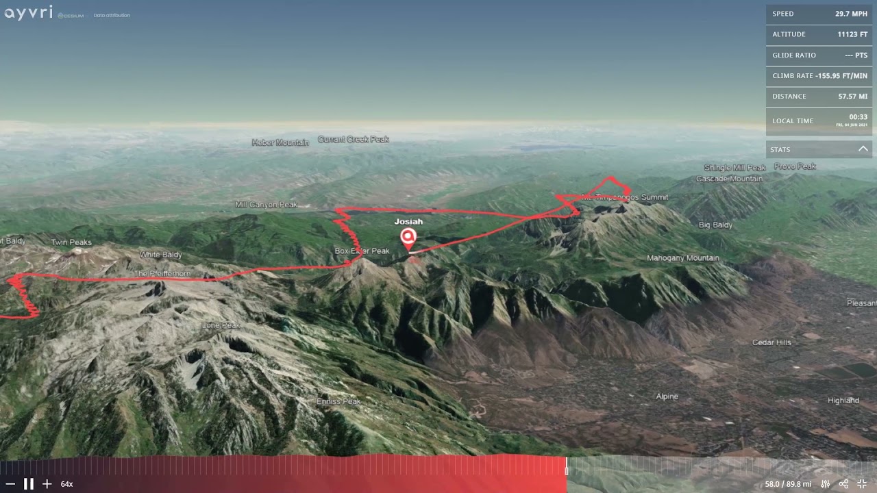 Wasatch Paragliding: Grandeur to Timpanogos Out & Back