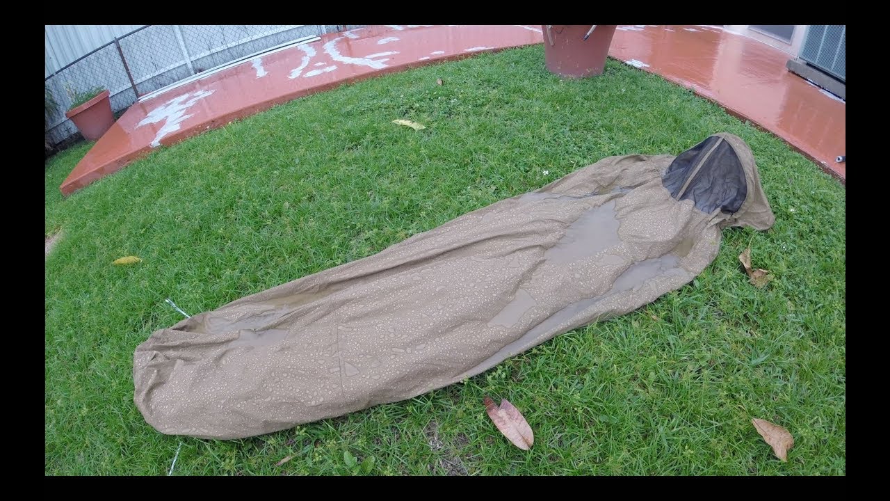 USMC Improved Bivy in heavy rain test